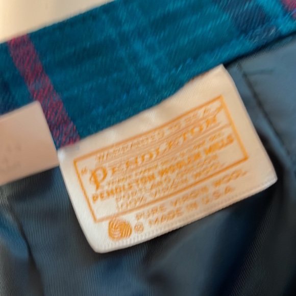 Pendleton vintage 100% virgin wool pleated plaid midi skirt - Picture 5 of 7